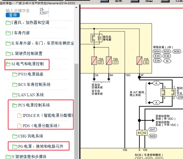 2020年郑州日产纳瓦拉保险电路图