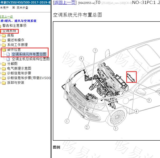 2019-2020年吉利帝豪EV500空调控制模块位置