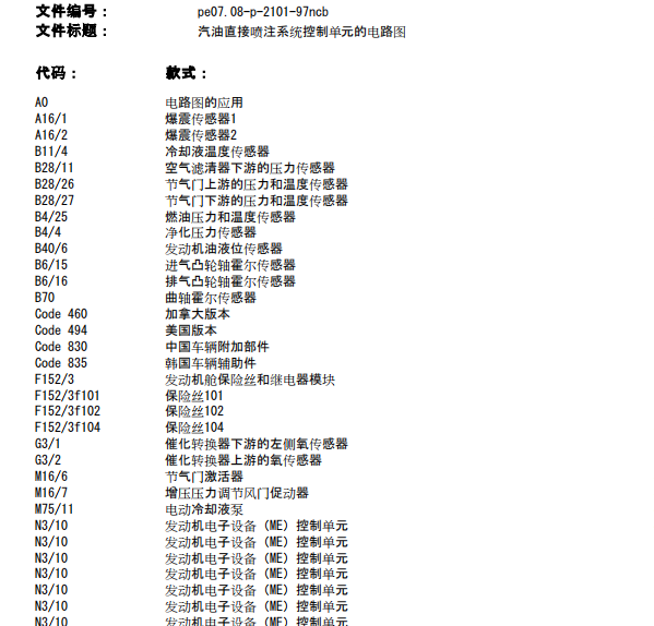 2019年奔驰GLE350发动机电路图和排放系统部件位置