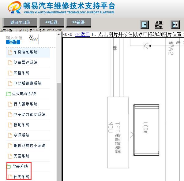2017-2018年长安逸动EV液晶仪表电路图