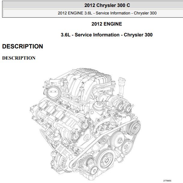 2012年克莱斯勒300C 3.6发动机维修手册