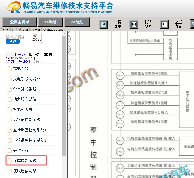2020-2021年理想ONE油门踏板和整车控制器原理图