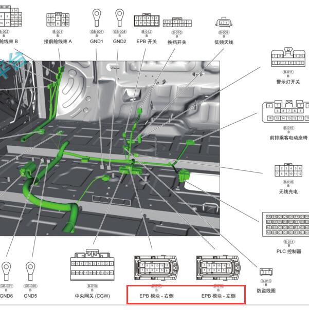 2022年奇瑞eQ1小蚂蚁手刹模块安装位置