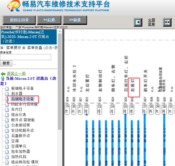 2020年保时捷迈凯尾灯电路图
