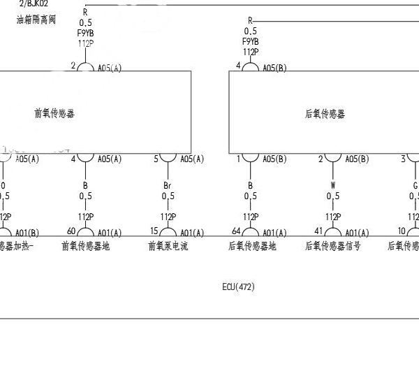 2023年比亚迪宋PLUS DM-I 氧传感器电路图