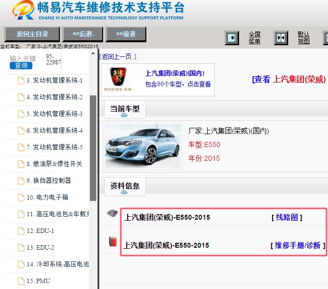 2015年荣威E550电路图和维修手册