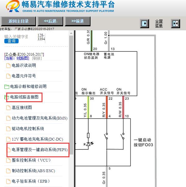 2016-2017年众泰E200起动电路图