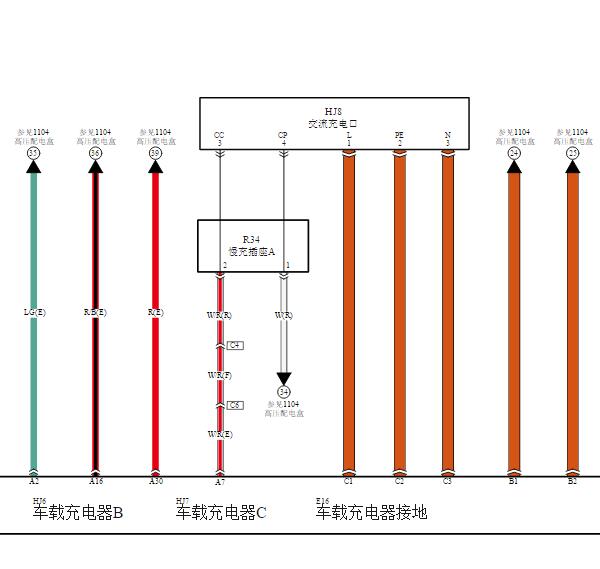 2019-2020年一汽奔腾B30EV400车载充电器电路图