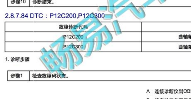 2022年东风风光580 P12C200故障码诊断和发动机电路图资料