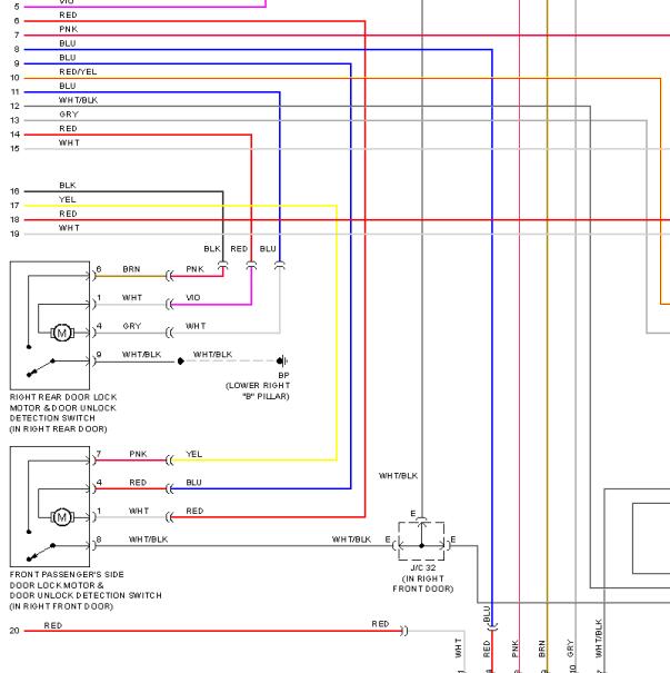 2006年雷克萨斯RX350车门开关电路图