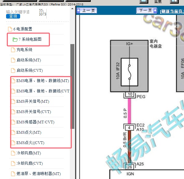 2016年江淮汽车瑞风S3发动机电路图