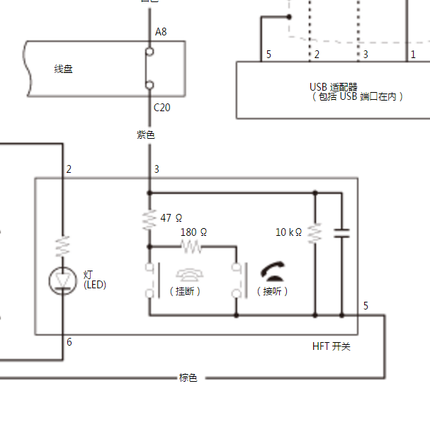 2018年本田XRV电话接听开关电路图