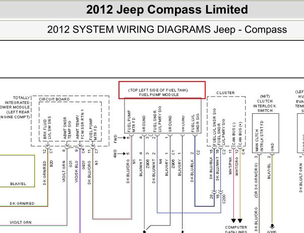 2012年吉普指南者发动机燃油泵电路图资料