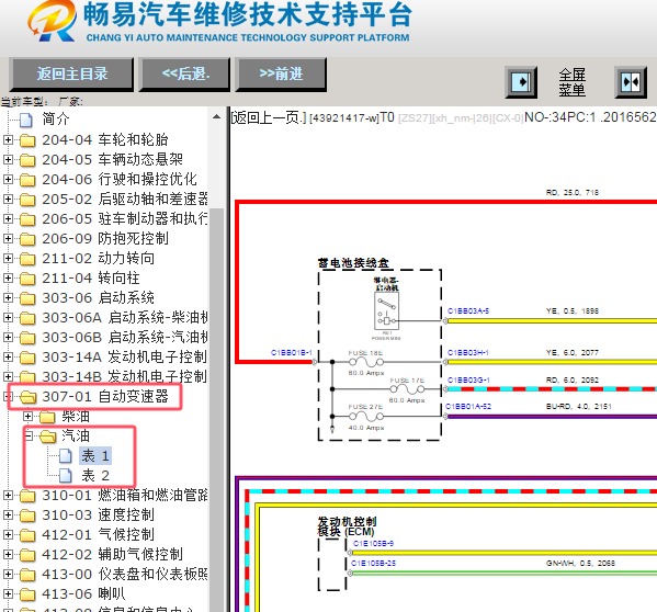 2015年路虎揽胜极光变速箱电路图