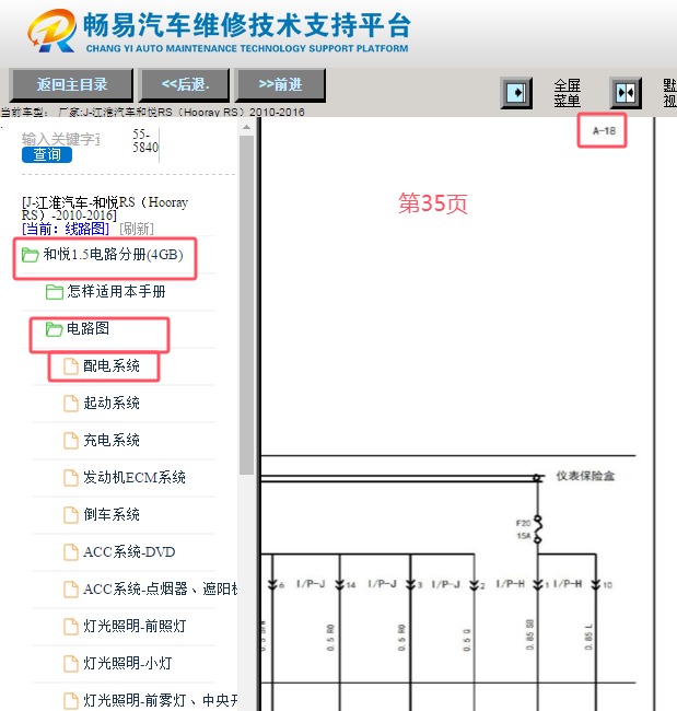 2010-2016年江淮和悦50A保险丝电路图