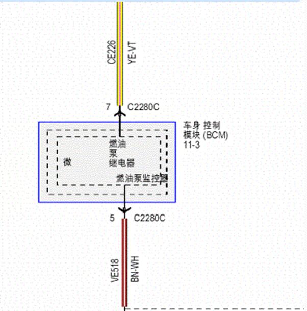2015-2016年福特福睿斯油泵电路图