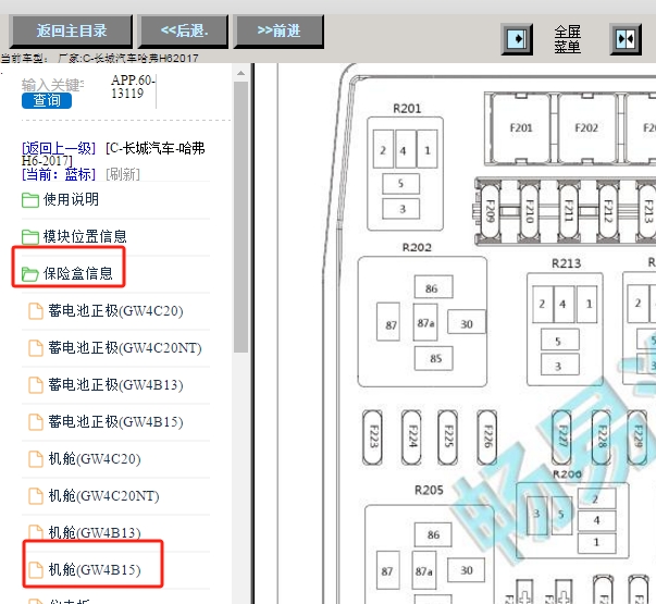 17年长城H6保险盒资料