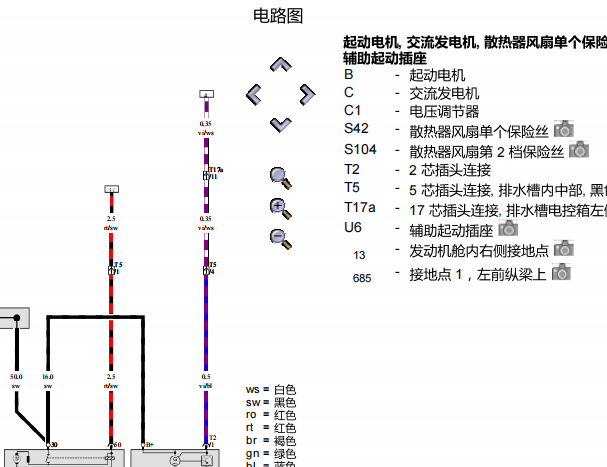 2014年奥迪A7启动系统电路图资料