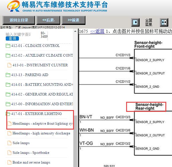 2014年捷豹XF左前大灯电路图