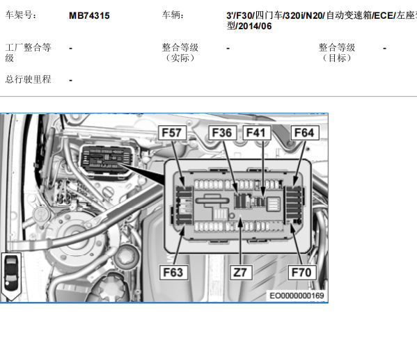 2014年宝马320i 大灯保险丝位置