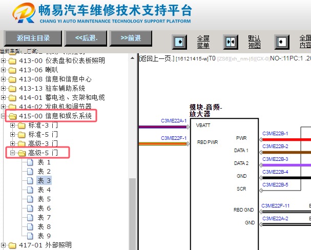 2013年路虎揽胜极光娱乐音响系统电路图