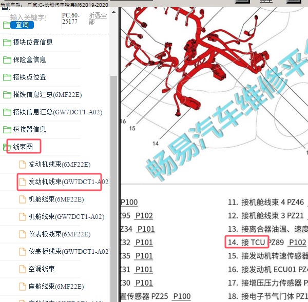 2019年长城汽车哈弗M6 变速箱电脑位置