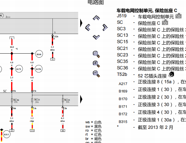 2014年大众速腾车身电脑电路图资料