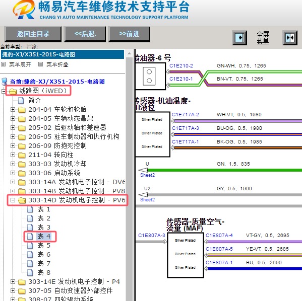 2015年捷豹XJ 发动机空气喷射电路图