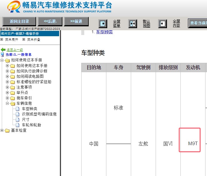 2022-2023年郑州日产锐骐7 M9T发动机正时资料