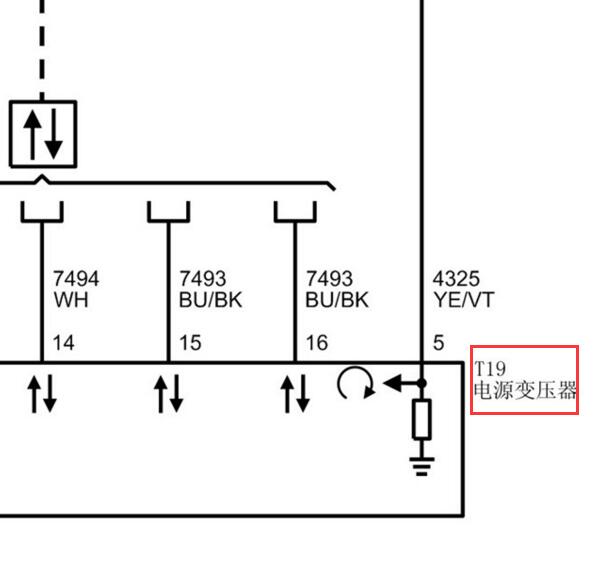 2019年雪佛兰迈锐宝XL T19电源变压器电路图
