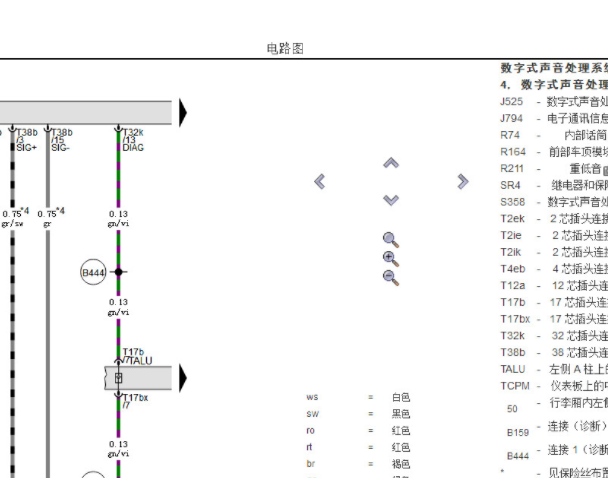 2021年奥迪A6L娱乐音响系统电路图资料