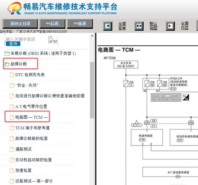 2006年日产骏逸变速箱电路图资料