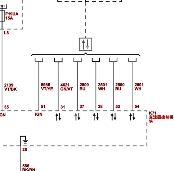 2021年别克GL8变速箱电路图