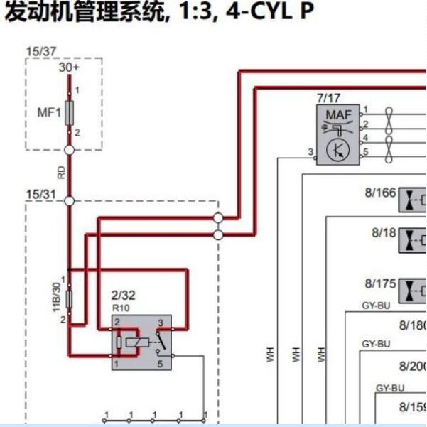 2017年沃尔沃XC60发动机节气门电路图