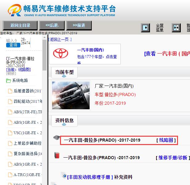 2019年丰田普拉多全车电路图