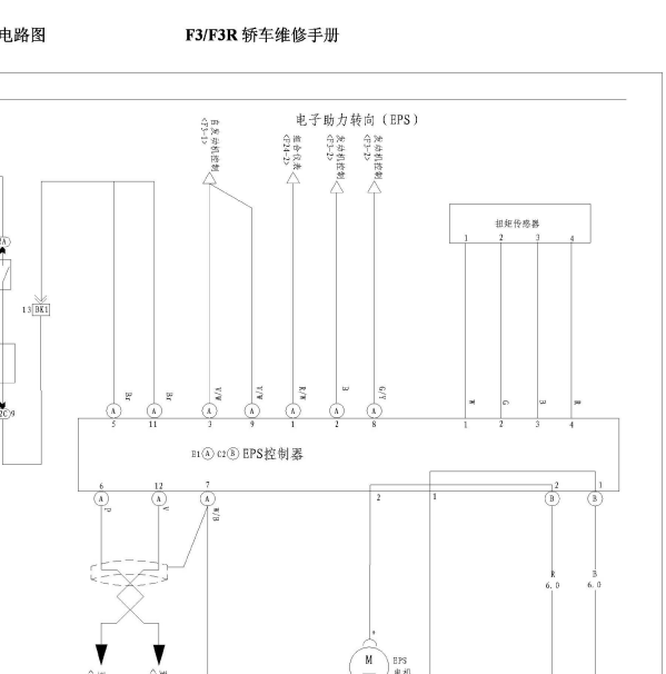 2010年比亚迪F3R转向系统电路图.