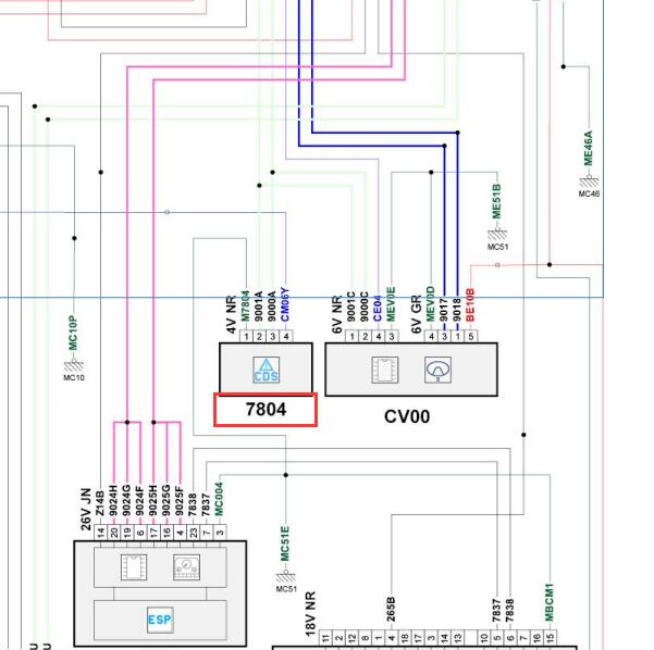 2012年标致408转向角传感器电路图