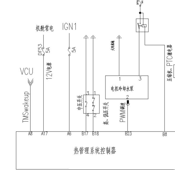 2022年长安奔奔E-Star热管理系统电路图