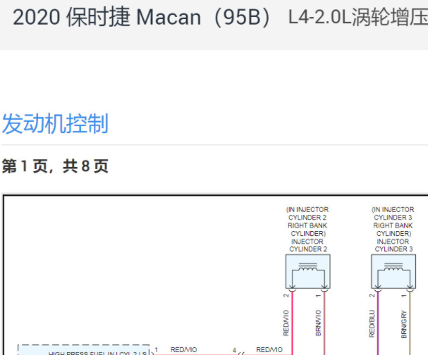2020年保时捷MACAN发动机电路图资料