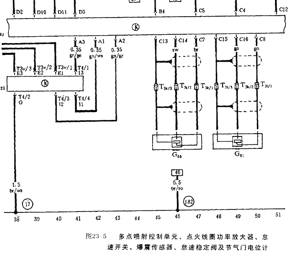1999年奥迪A200发动机电路图