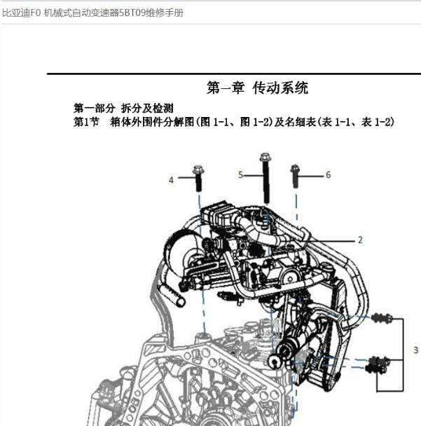 2014年比亚迪F0变速箱维修手册
