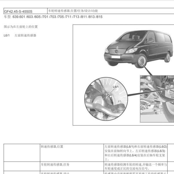 2008年奔驰唯雅诺转速传感器位置