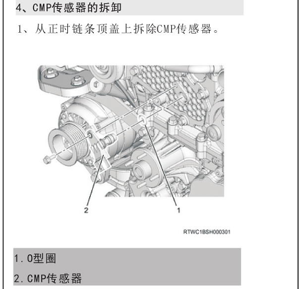 2015年五十铃D-MAX曲轴和凸轮轴位置传感器位置资料