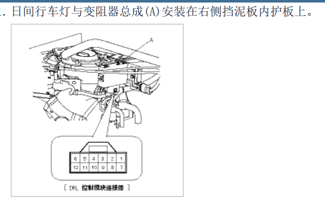2009年起亚狮跑DRL模块位置资料