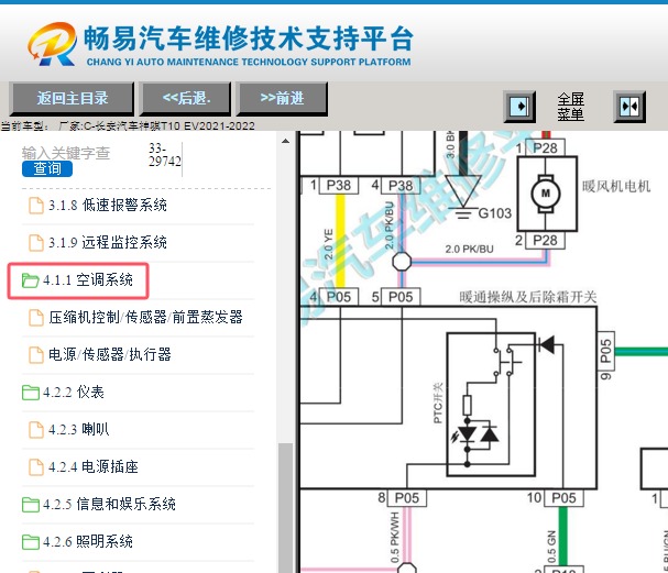 2021-2022年长安神骐T10 EV空调电路图