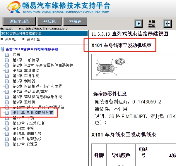 10年雪佛兰科帕奇X101针脚图