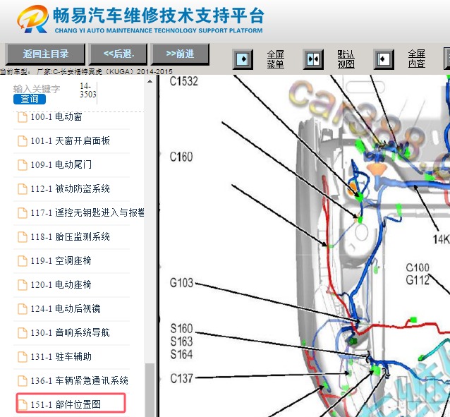 2014-2015年福特翼虎全车元件位置资料