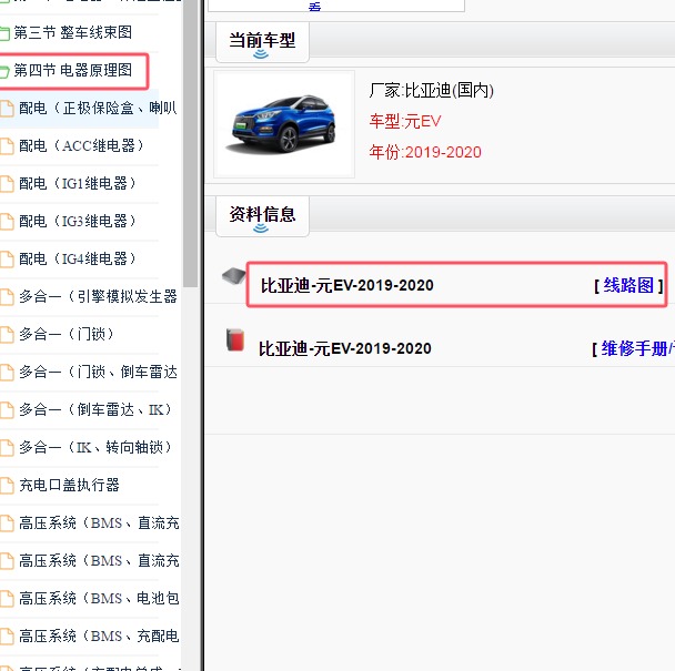 2019-2020年比亚迪元EV全车电路图