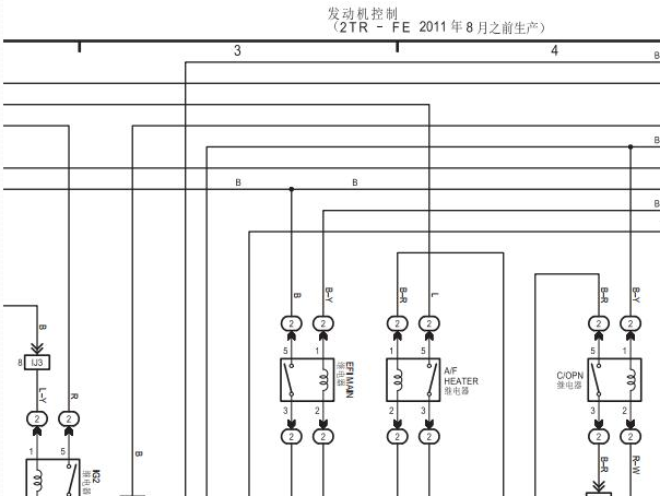 2009年金杯阁瑞斯仪表电路图和丰田2TR发动机电路图资料
