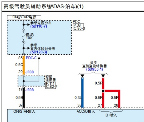 2024年现代索纳塔倒车雷达和驾驶辅助电路图资料